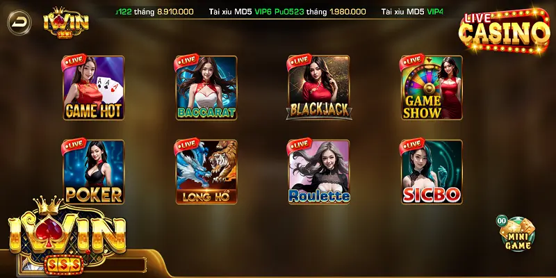 So sánh các trò chơi bàn tại Live Casino iWin