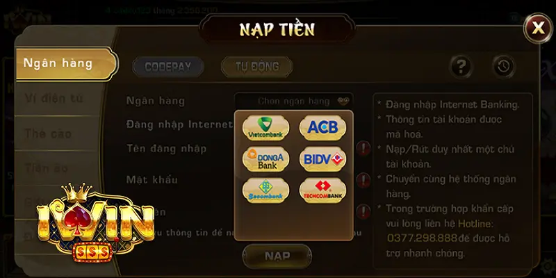 Các Phương Thức Nạp Tiền Iwin Hiện Nay