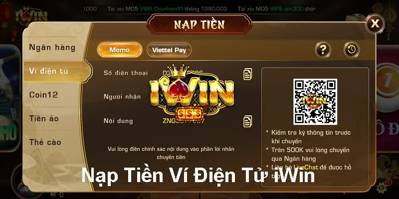 Nạp Tiền Ví Điện Tử Iwin