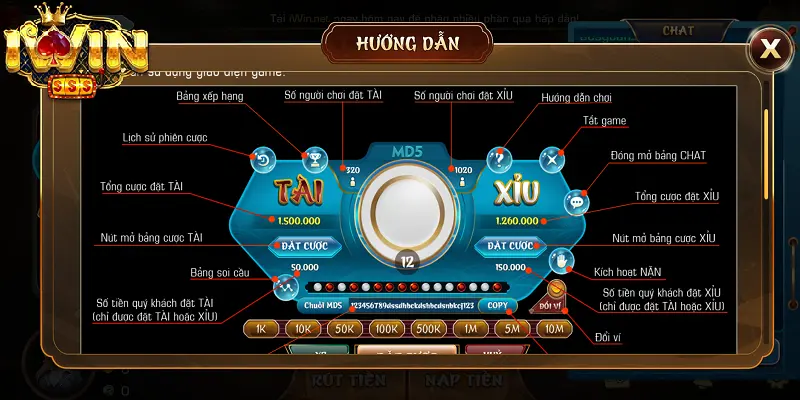 Cách chơi Tài xỉu MD5 iWin hiệu quả