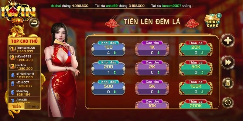 Tham gia trò chơi Tiến lên đếm lá